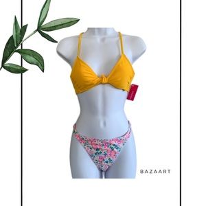 Xhilaration Front Twist Bikini Top & Xhilaration Ditsy Floral Bikini Bottom